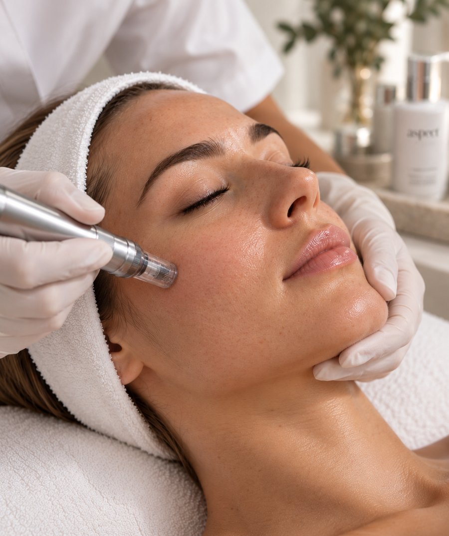 Skin needling treatment with a microneedling pen